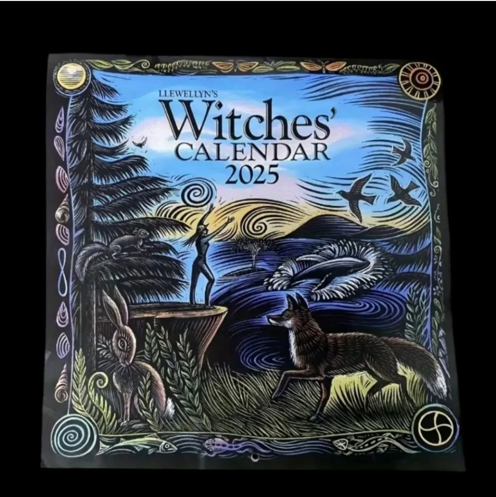 WITCHES CALENDAR 2025 BEAUTIFUL ILLUSTRATIONS BY LLEWELLYN'S size 12x12